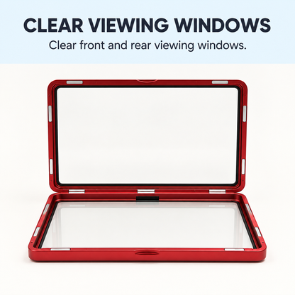 Hikari Display Case detail: clear front and rear viewing windows.